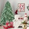 Edge Collections - 7' - Lifelike Pre-Lit & Flocked Artificial Christmas Tree Collection - 1 Piece
